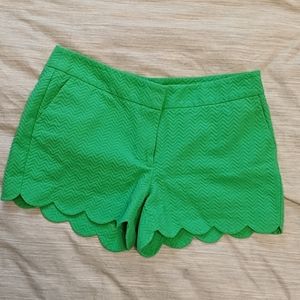 Crown & Ivy Green Scalloped Shorts